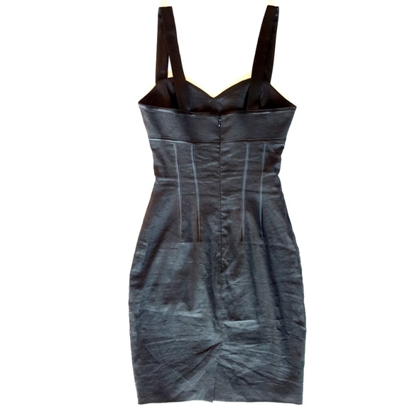 bebe Black Linen Cocktail Dress - Picture 2 of 3